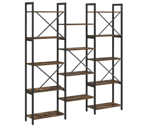 Knygų Lentyna Dūminio Ąžuolo 156 X 25 X 167,5 Cm