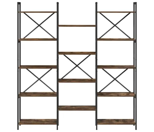 Knygų Lentyna Dūminio Ąžuolo 156 X 25 X 167,5 Cm