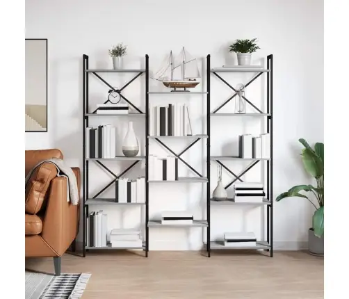 Knygų Lentyna Pilka Sonoma Ąžuolo 156 X 25 X 167 Cm