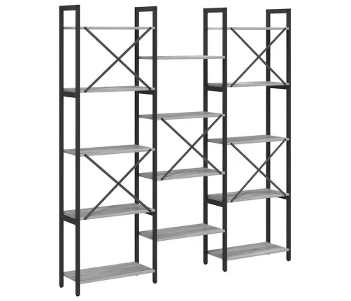 Knygų Lentyna Pilka Sonoma Ąžuolo 156 X 25 X 167 Cm