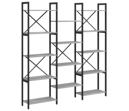 Knygų Lentyna Pilka Sonoma Ąžuolo 156 X 25 X 167 Cm