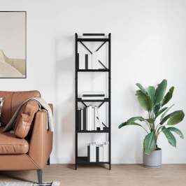 Grāmatu Skapis Melns Ozols 40 X 30 X 153 Cm Inženierijas Koks Vidaxl