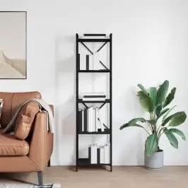 Raamatukapp Must Tamm 40 X 30 X 153 Cm Tehispuit