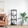 Grāmatu Skapis Melns Ozols 40 X 30 X 118 Cm Inženierijas Koks Vidaxl