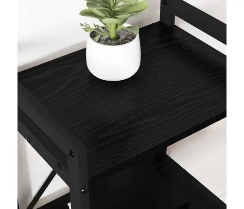 Grāmatu Skapis Melns Ozols 40 X 30 X 83 Cm Inženierijas Koks Vidaxl