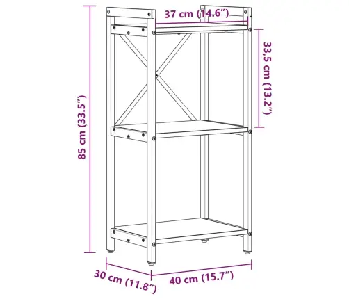 Raamatukapp Suitsetatud Tamm 40 X 30 X 85 Cm Tehispuit