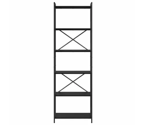 Grāmatu Skapis Melns Ozols 60 X 30 X 188 Cm Kokskaidu Plāksne Vidaxl