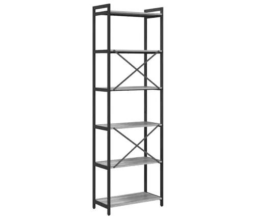 Grāmatu Skapis Pelēka Sonomas Ozola 60 X 30 X 188 Cm Vidaxl