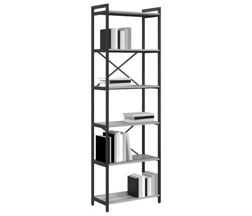 Grāmatu Skapis Pelēka Sonomas Ozola 60 X 30 X 188 Cm Vidaxl