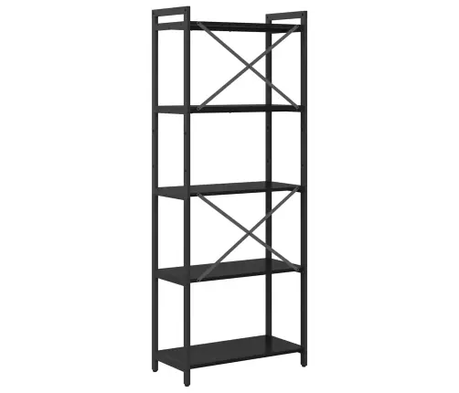 Raamatukapp Must Tamm 60 X 30 X 155 Cm Tehispuit