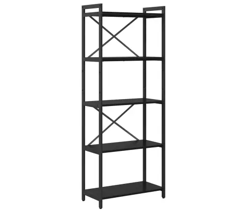 Raamatukapp Must Tamm 60 X 30 X 155 Cm Tehispuit