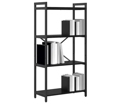 Grāmatu Skapis Melns Ozols 60 X 30 X 118 Cm Inženierijas Koks Vidaxl