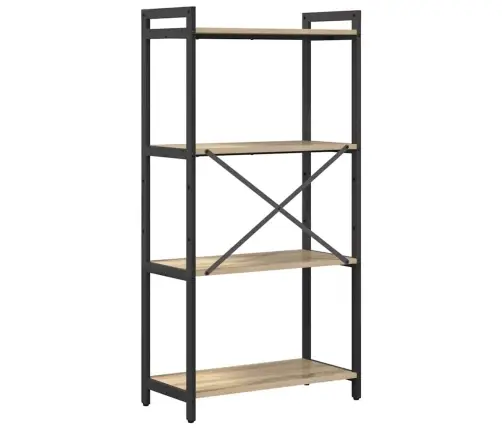 Grāmatu Skapis Sonomas Ozola 60 X 30 X 118 Cm Mdf Un Tērauds Vidaxl