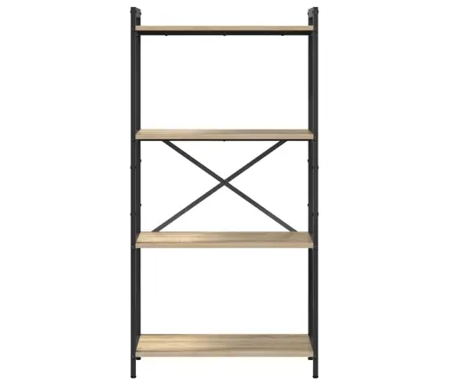 Grāmatu Skapis Sonomas Ozola 60 X 30 X 118 Cm Mdf Un Tērauds Vidaxl