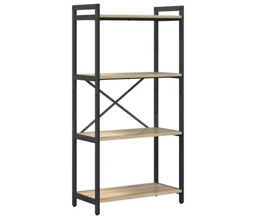 Grāmatu Skapis Sonomas Ozola 60 X 30 X 118 Cm Mdf Un Tērauds Vidaxl