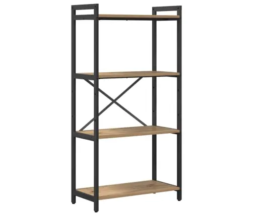 Grāmatu Skapis Amatnieku Ozola 60 X 30 X 118 Cm Koks Un Tērauds Vidaxl