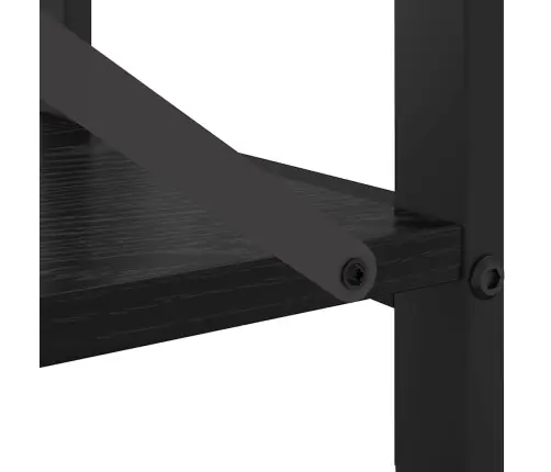 Grāmatu Skapis Melns Ozols 60 X 30 X 83 Cm Inženierijas Koks Vidaxl