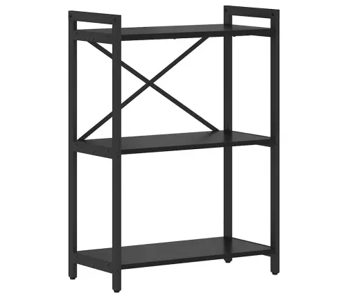 Grāmatu Skapis Melns Ozols 60 X 30 X 83 Cm Inženierijas Koks Vidaxl