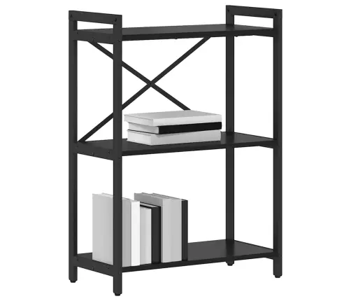 Grāmatu Skapis Melns Ozols 60 X 30 X 83 Cm Inženierijas Koks Vidaxl