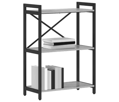 Grāmatu Skapis Pelēka Sonomas Ozola 60 X 30 X 83 Cm Vidaxl