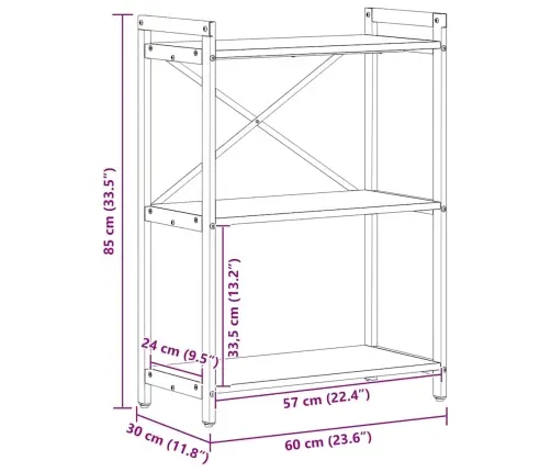 Grāmatu Skapis Vecs Koks 60 X 30 X 83 Cm Inženierijas Koks Vidaxl