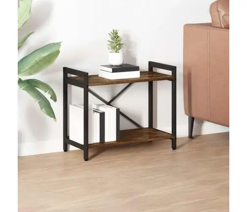 Knygų Lentyna Dūminio Ąžuolo 60 X 30 X 48.5 Cm Apdirbta Mediena