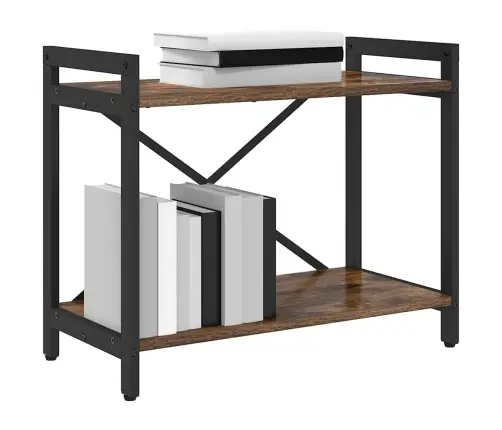 Knygų Lentyna Dūminio Ąžuolo 60 X 30 X 48.5 Cm Apdirbta Mediena