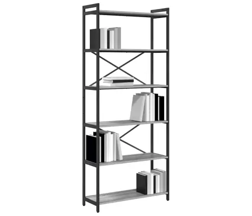 Knygų Lentyna Pilka Sonoma Ąžuolo 40 X 30 X 85 Cm