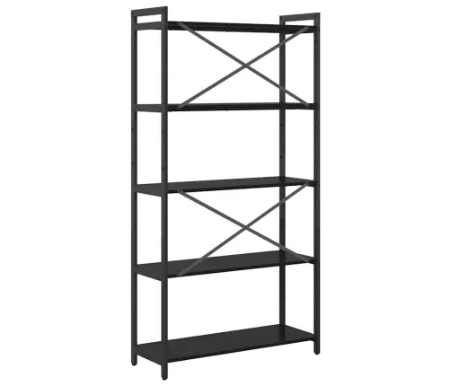 Raamatukapp Must Tamm 80 X 30 X 153 Cm Tehispuit