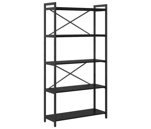 Raamatukapp Must Tamm 80 X 30 X 153 Cm Tehispuit