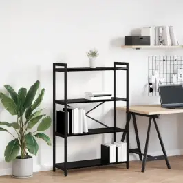 Raamatukapp Must Tamm 80 X 30 X 118 Cm Tehispuit