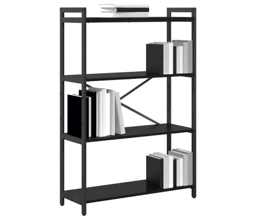 Raamatukapp Must Tamm 80 X 30 X 120 Cm Tehispuit