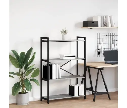 Grāmatu Skapis Pelēka Sonomas Ozola 80 X 30 X 118 Cm Vidaxl