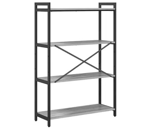 Grāmatu Skapis Pelēka Sonomas Ozola 80 X 30 X 118 Cm Vidaxl