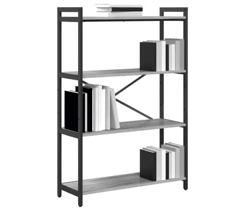 Grāmatu Skapis Pelēka Sonomas Ozola 80 X 30 X 118 Cm Vidaxl