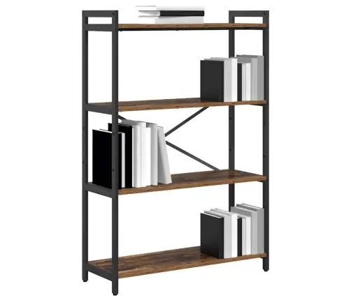 Grāmatu Skapis Vecs Koks 80 X 30 X 118 Cm Kokskaidu Plāksne Vidaxl