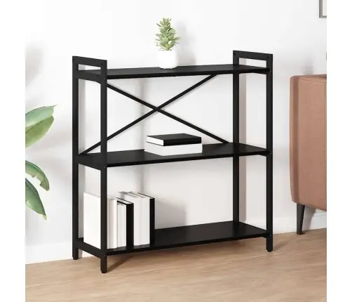 Raamatukapp Must Tamm 80 X 30 X 83 Cm Tehispuit