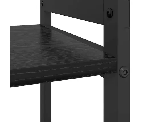 Raamatukapp Must Tamm 80 X 30 X 48.5 Cm Tehispuit