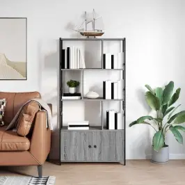 Grāmatu Plaukts Pelēka Sonomas Ozola 80 X 30 X 155.5 Cm Vidaxl