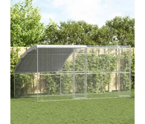 Vistu Būris Sudraba 400 X 200 X 198.5 Cm Cinkots Tērauds Vidaxl