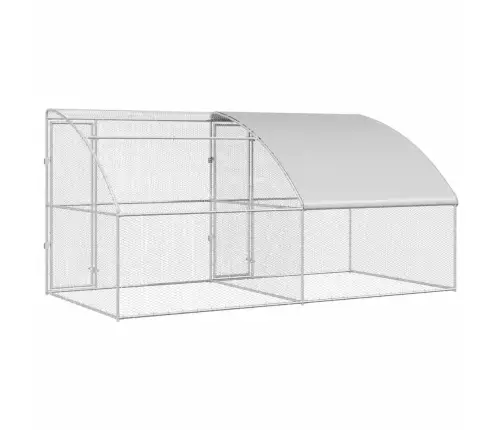 Vistu Būris Sudraba 400 X 200 X 198.5 Cm Cinkots Tērauds Vidaxl