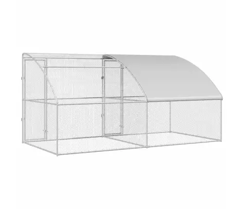 Vištų Narvas 2 Pcs Sidabro 400 X 200 X 200 Cm Plienas Ir Pe