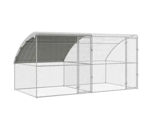 Vištų Narvas 2 Pcs Sidabro 400 X 200 X 200 Cm Plienas Ir Pe