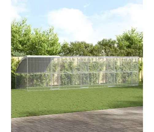 Vistu Būris Sudraba 800 X 200 X 198.5 Cm Cinkots Tērauds Vidaxl Vistu Būris Sudraba 800 X 200 X 198.5 Cm Cinkots Tērauds Vidaxl