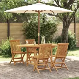 Aia Söögilaudade Komplekt 5 Pcs Pruun 160 X 80 X 75 Cm