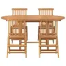 Aia Söögilaudade Komplekt 5 Pcs Pruun 160 X 80 X 75 Cm