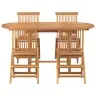 5 Daļu Dārza Galds No Masīva Tīkkoka Vidaxl