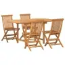 Aia Söögilaudade Komplekt 5 Pcs Pruun 160 X 80 X 75 Cm