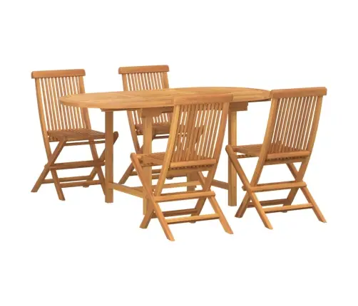 5 Daļu Dārza Galds No Masīva Tīkkoka Vidaxl