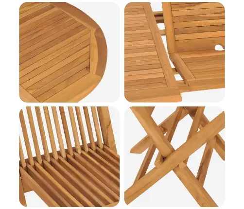 5 Daļīga Dārza Ēdamgalds Komplekts, Masīvs Tīkkoks Vidaxl